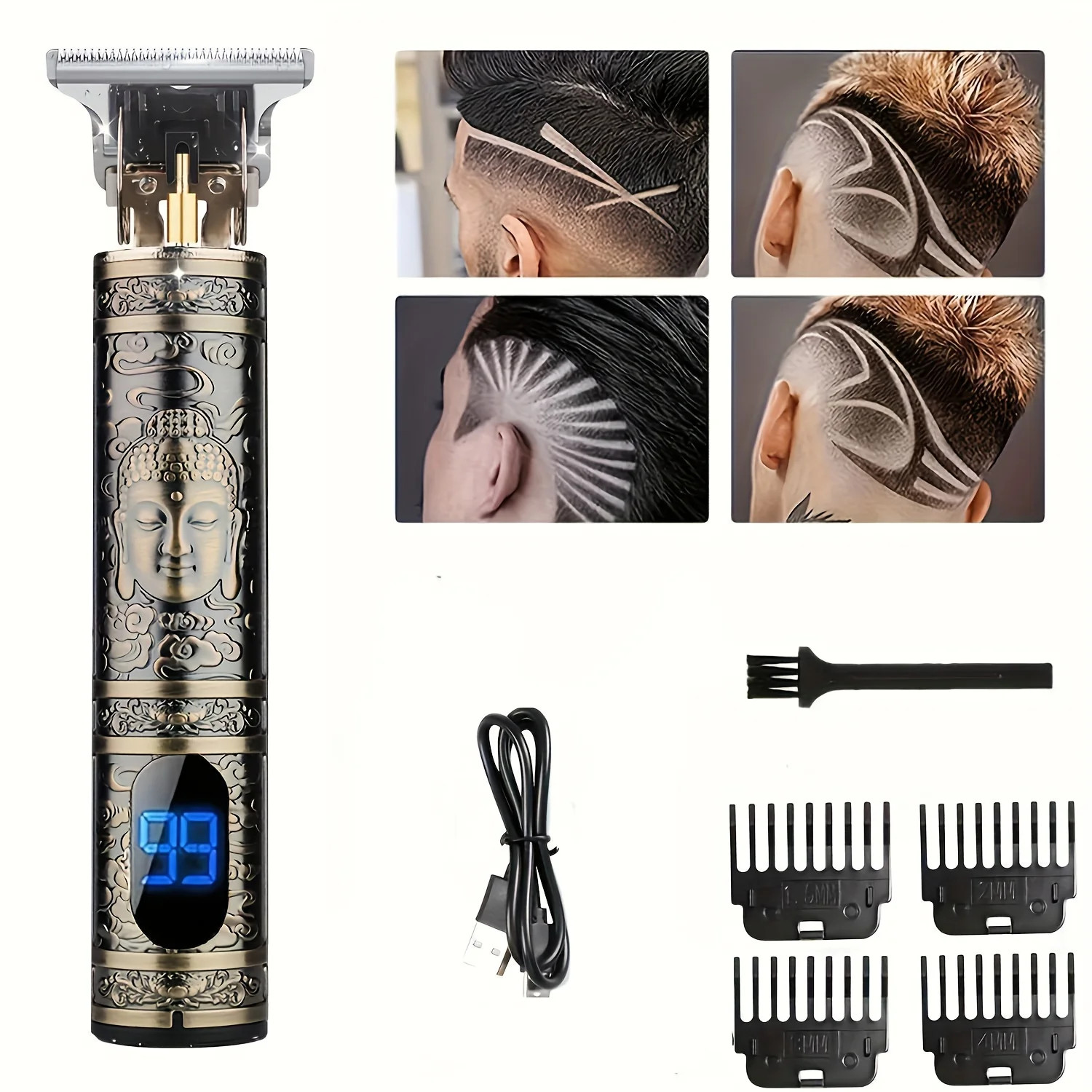Electric Hair Clipper With LCD Display Oil Head Hair Cutting Machine Hair Beard