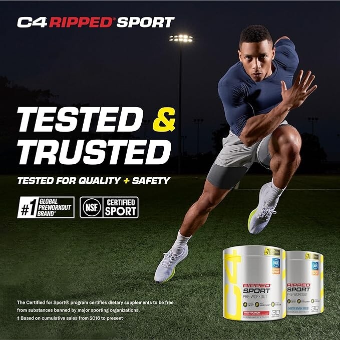 NEW C4 Ripped Super Sport Pre Workout Powder Arctic Snow Cone BEST BY: 01/26