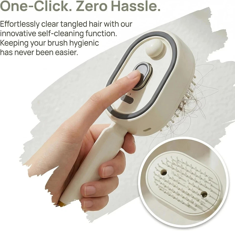 Electric Spray Air Cushion Massage Comb,Self-Cleaning Anti Tangle Electric Brush