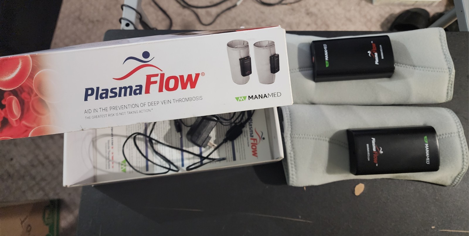 PlasmaFlow Limb Compression Device with Rechargeable Battery Charger / Manual