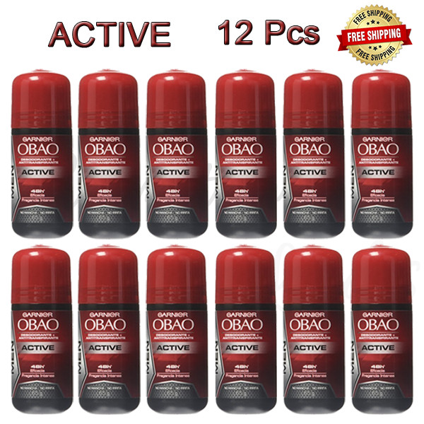 Garnier Obao Roll On Deodorant for Men / Active 2.3 oz. 12 Pcs Exp 06/28