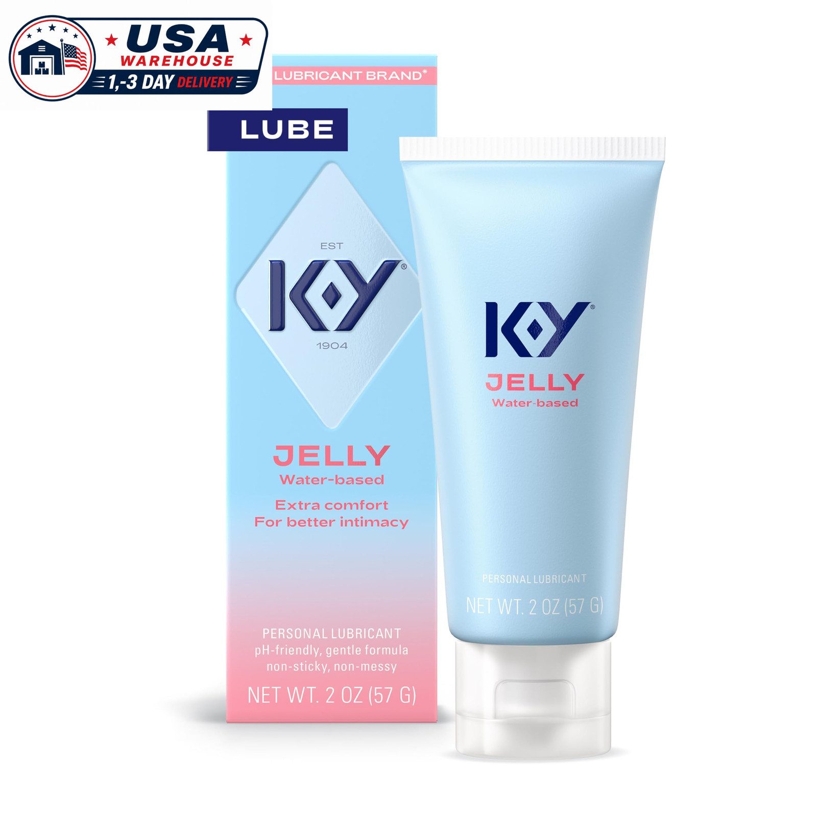 Water Based Personal Lubricant 2oz Smooth Condom Safe Toy Compatible Gel