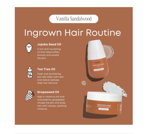NIB Lmtd. Edition Bushbalm Ingrown Hair Exfoliating Scrub in Vanilla Sandalwood