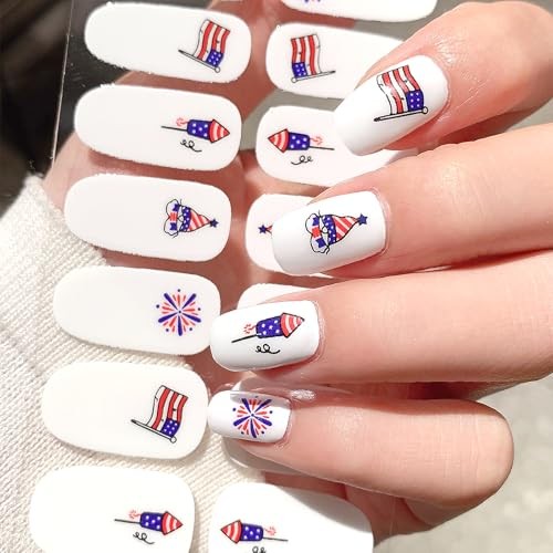Self-Adhesive Nail Stickers for July 4th – Independence Day – 6 Sheets