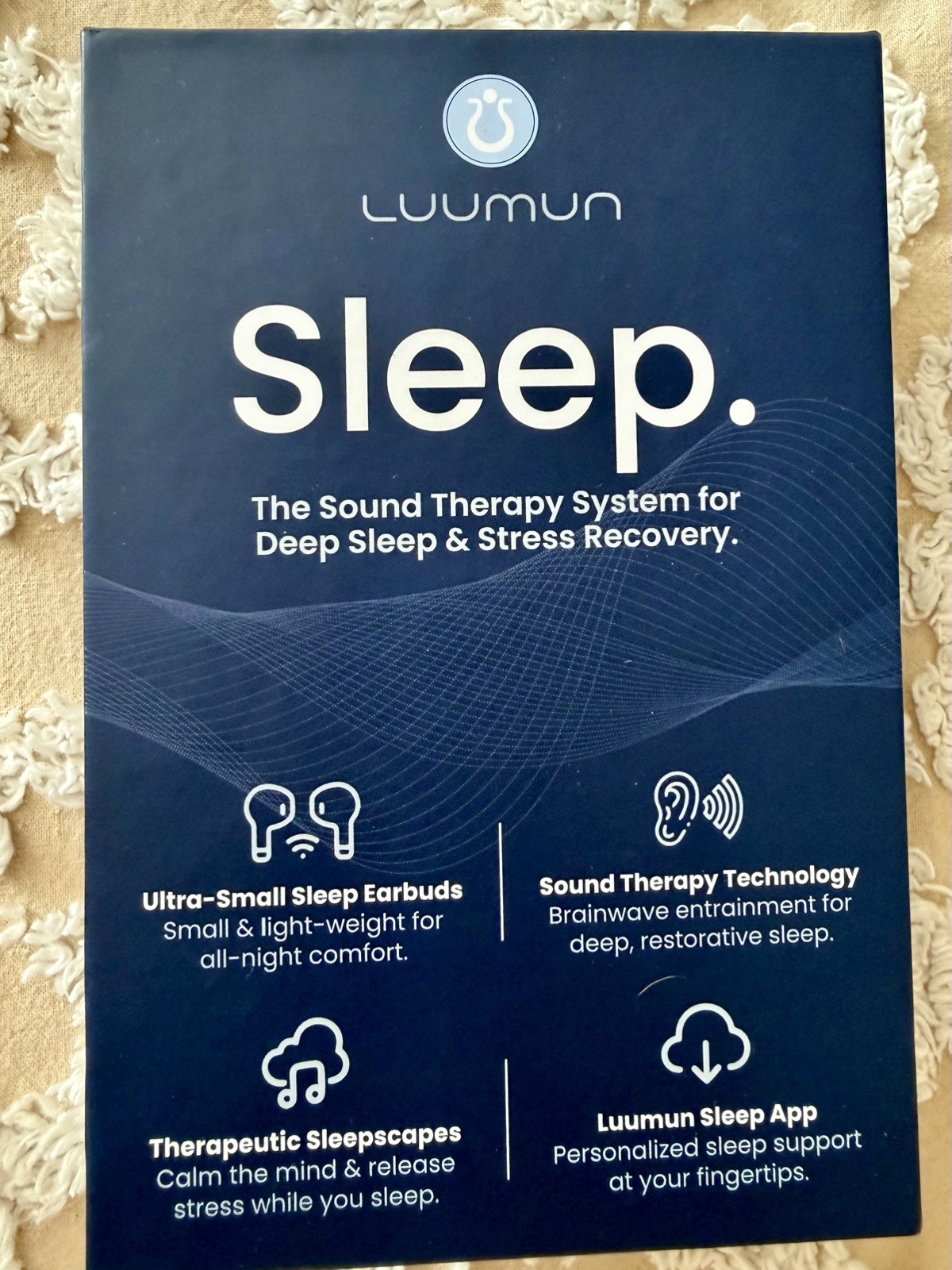 Nearly New Luumun Deep Sleep Earbuds System Bluetooth cream color