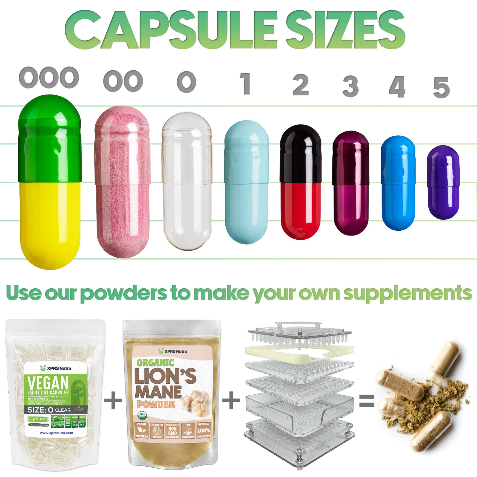 Size 0 Clear Empty Vegan Capsules Vegetarian Veggie Kosher Veg Caps DIY Pills