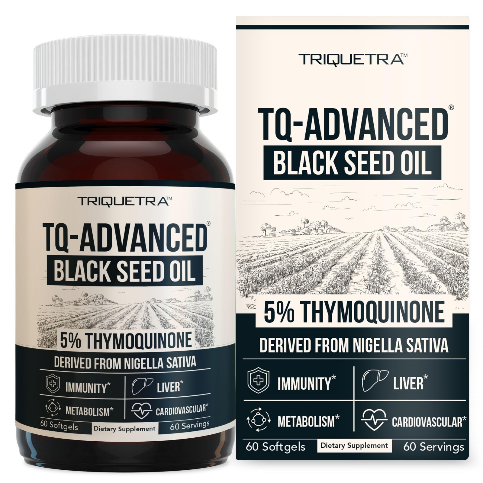 High Potency Black Seed Oil Softgels – 500mg, 5% Thymoquinone, Vegan, 60 Count