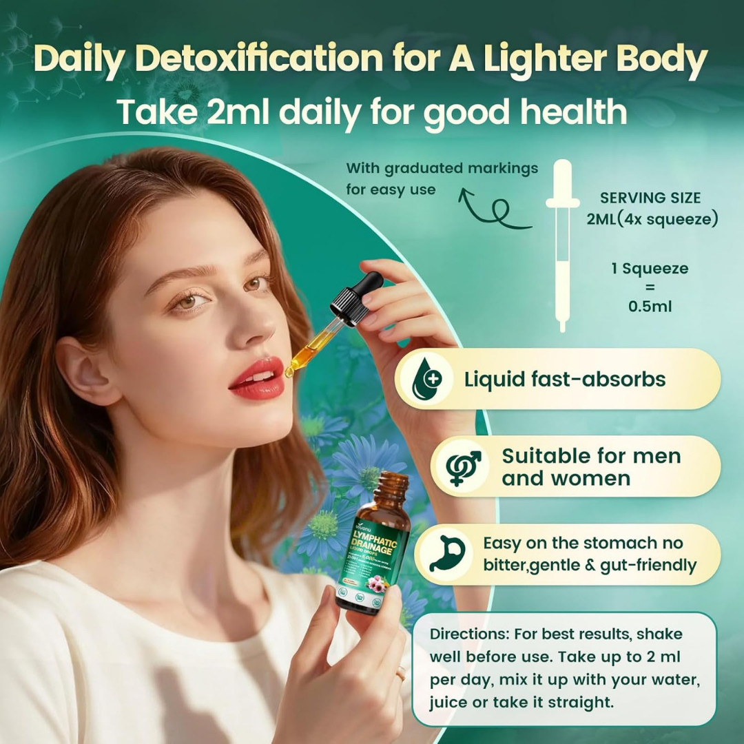 21-in-1 Lymphatic Drainage Drops for Liposomal, 6000mg Immune & Lymph System Sup