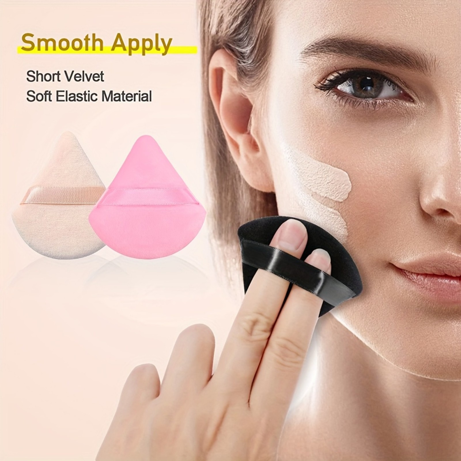 6PCS Triangle Powder Puff with Dust-Proof Box Setting Loose Powder Makeup