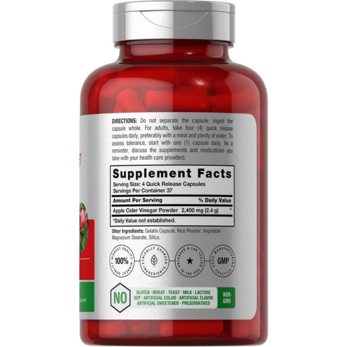 Horbäach Apple Cider Vinegar Capsules 2400mg | 150 Count | Non-GMO -Gluten Free