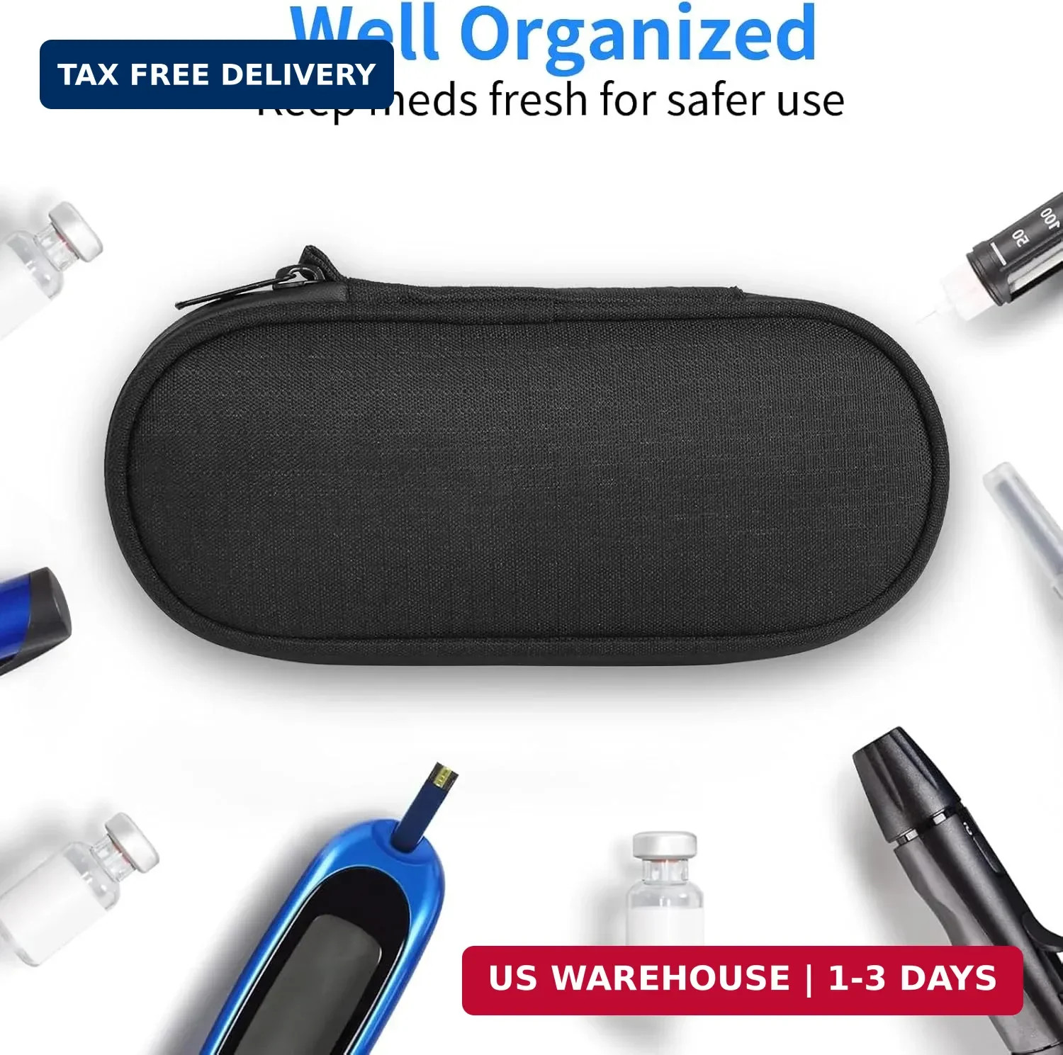 Insulin Pen Cooler Travel Case with 2 Reusable TSA Approved Ice Packs, Diabetic
