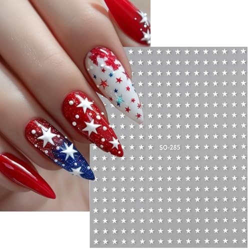 6 Sheets Mini Star Nail Art Stickers for Acrylic Colorful Small Star style 5