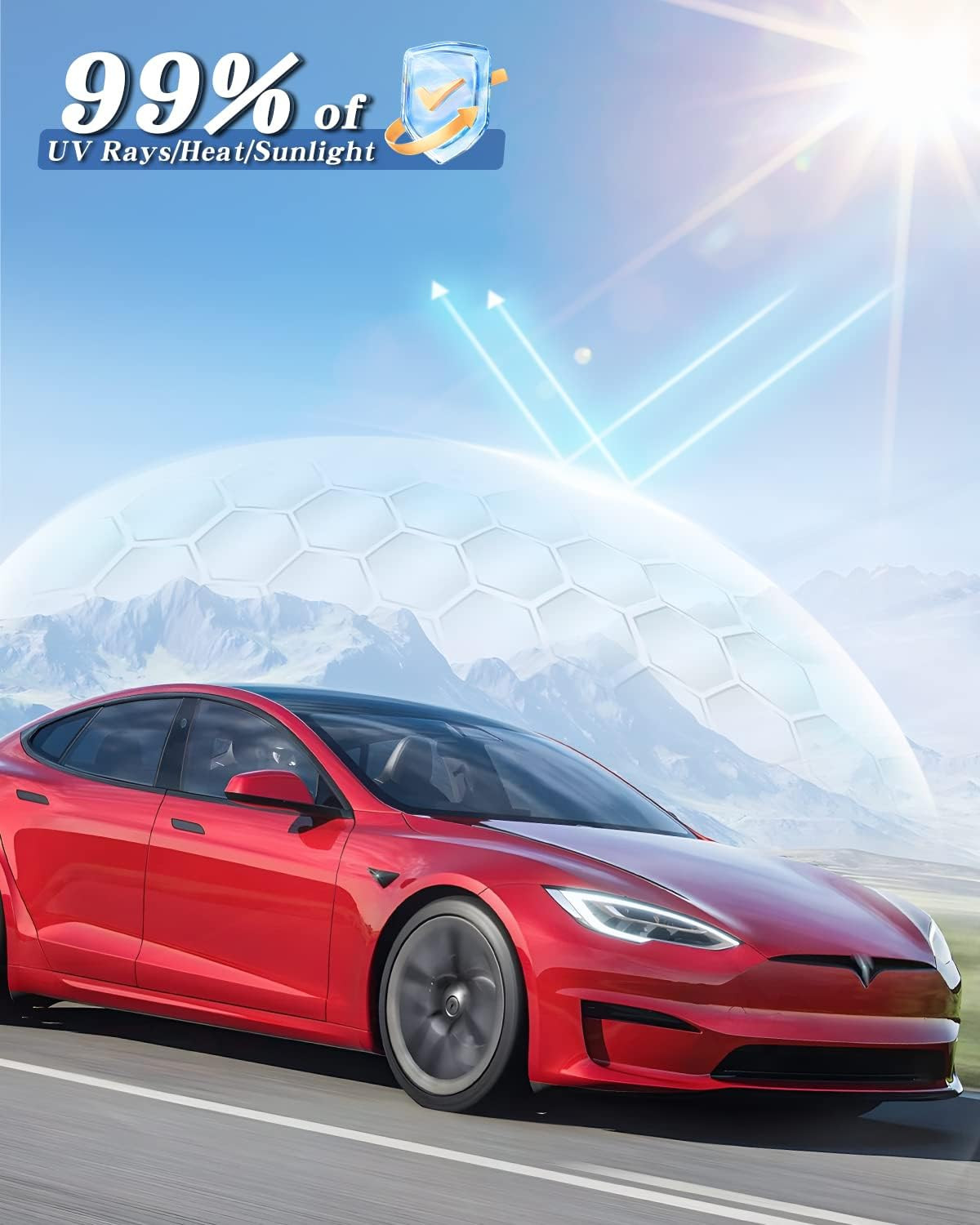 White Sunshade Roof Sunroof Cover Waterproof Sunshade – Fits 2020-2026 Tesla Mod