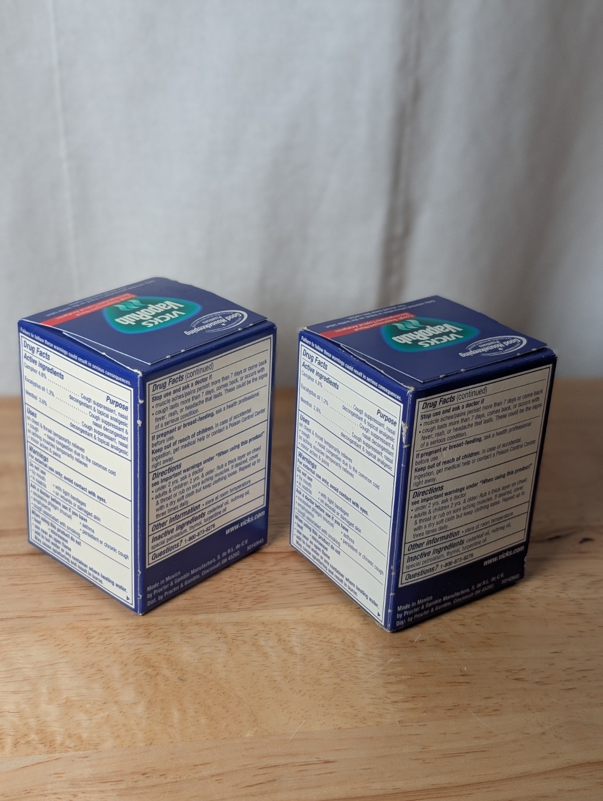 (2pks-3.53oz ea.) Vicks Vaporub Original Scent Ointment cough suppressant N.O.S.