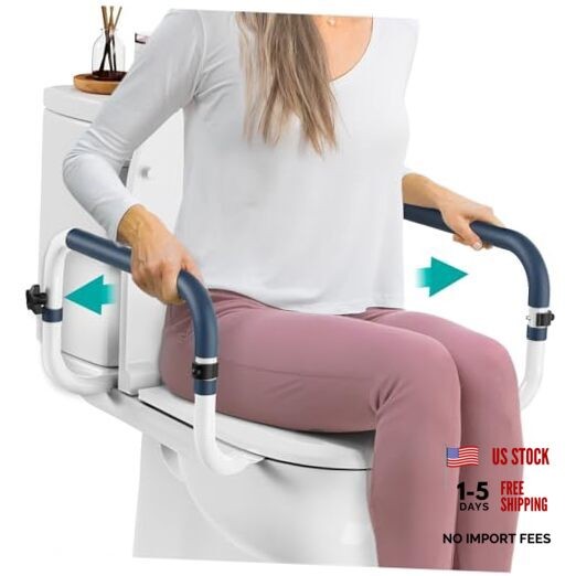 Toilet Safety Rails (250lb) – Adjustable Toilet Safety Rails, Toilet 1 Pack