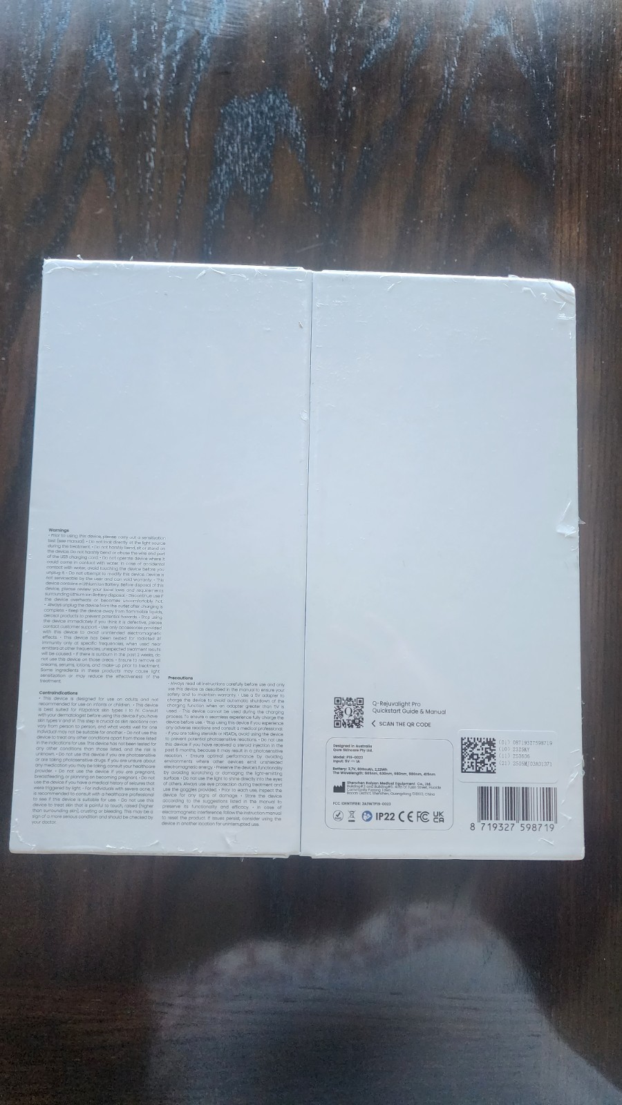 Qure Q-Rejuvalight Pro Facewear Mask-5 Light Therapy-Mobile App-Sealed In Box