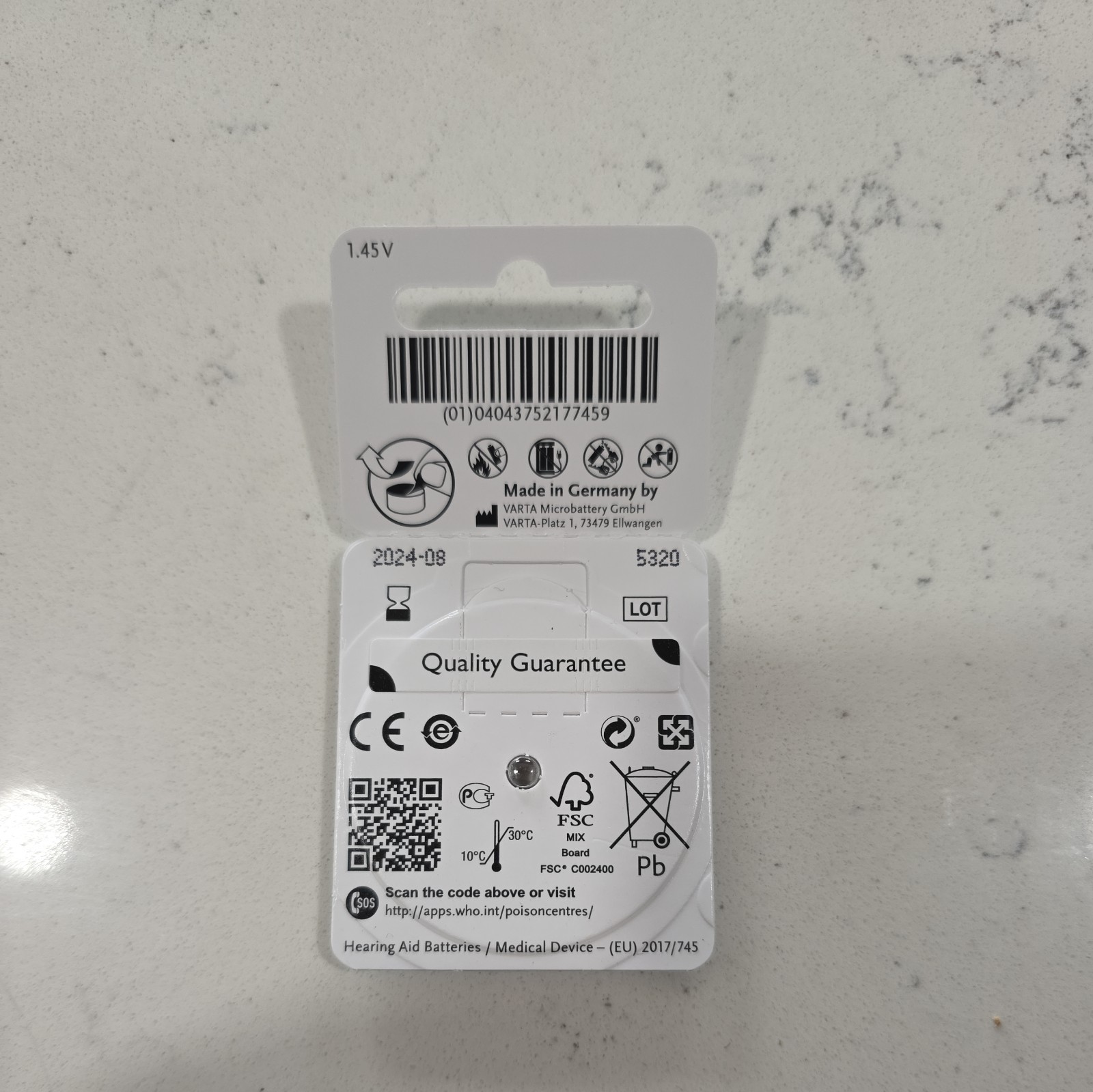 Power one hearing aid (1pack) 6 batteries p312 wireless approved Exp 08-2024