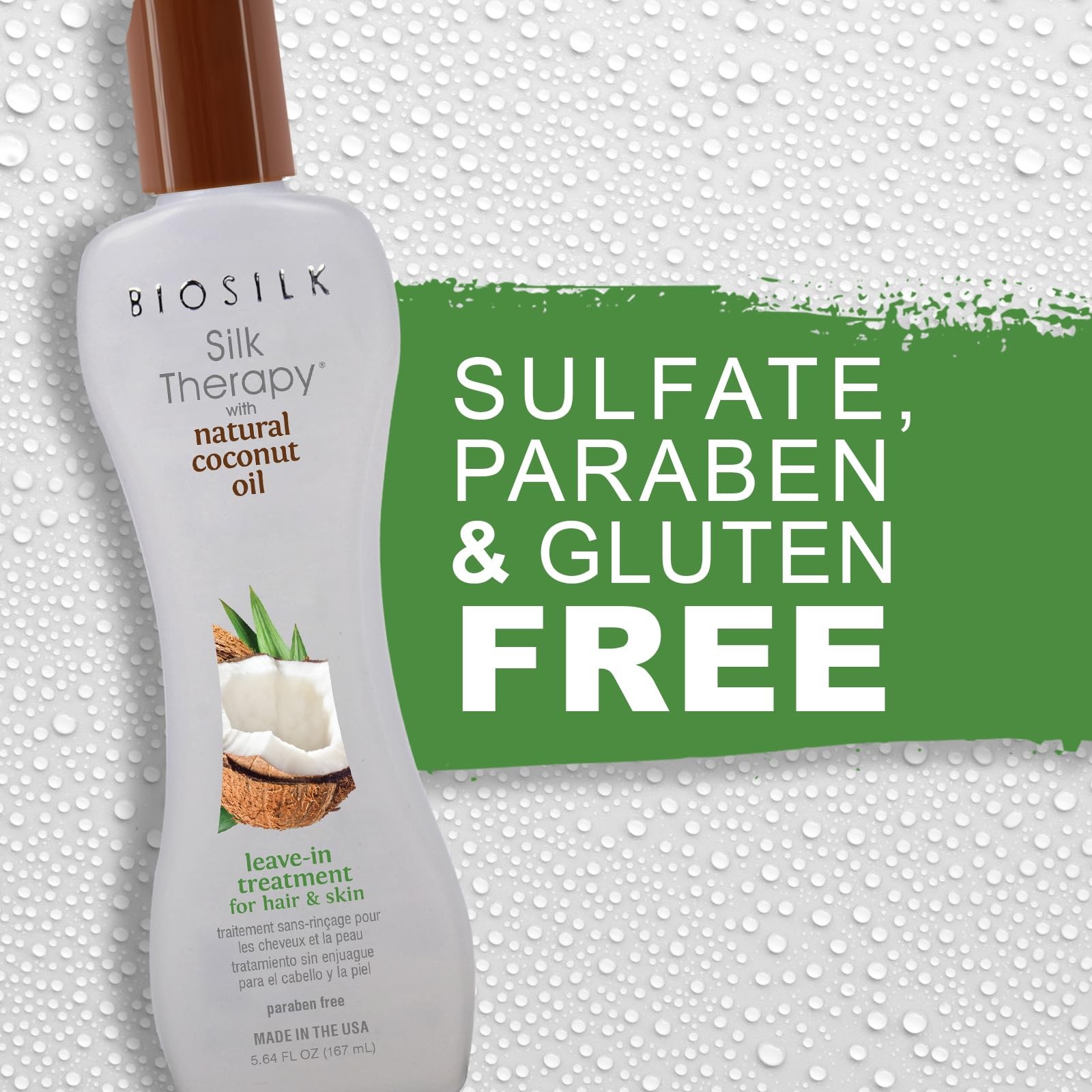 BioSilk Silk Therapy with Natural Coconut 5.6 Fl Oz (Pack of 1), WHITE,BROWN