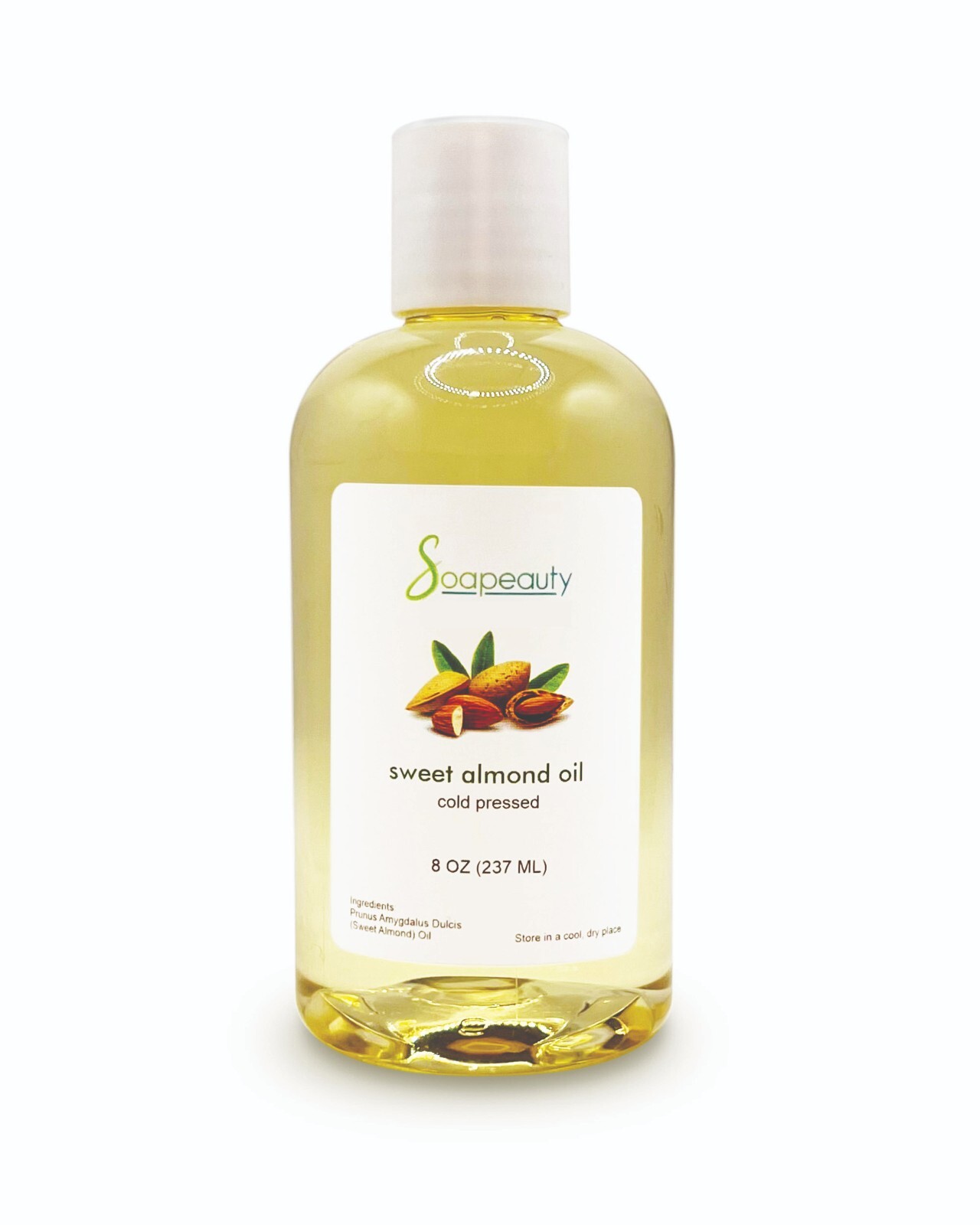 SWEET ALMOND OIL CARRIER COLD PRESSED REFINED NATURAL 100% PURE 8 OZ
