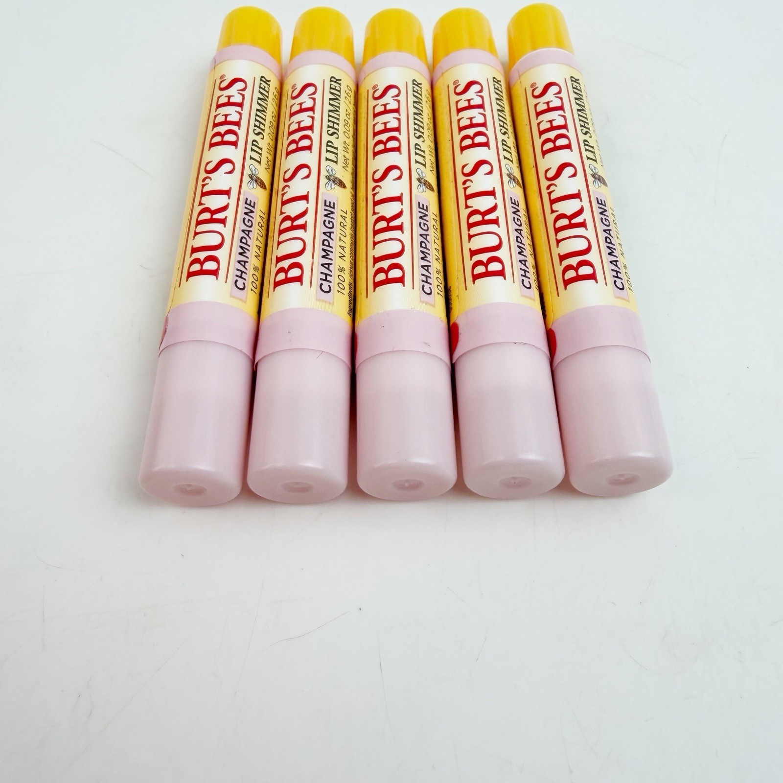 FIVE Burt’s Bees Lip Shimmer Champagne 0.09 oz ea New Original