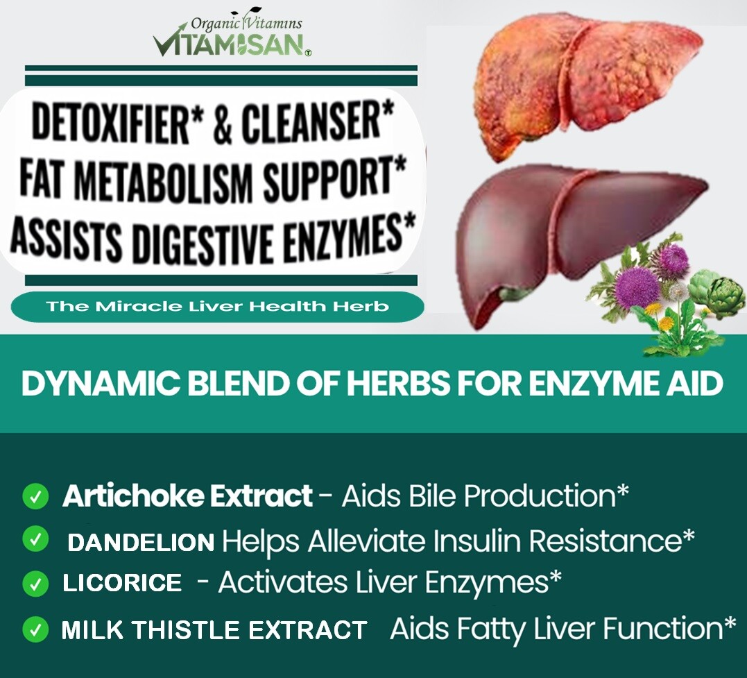 Liver Cleanse & Detox Support Supplement 1600mg with 120 caps + Milk Thistle