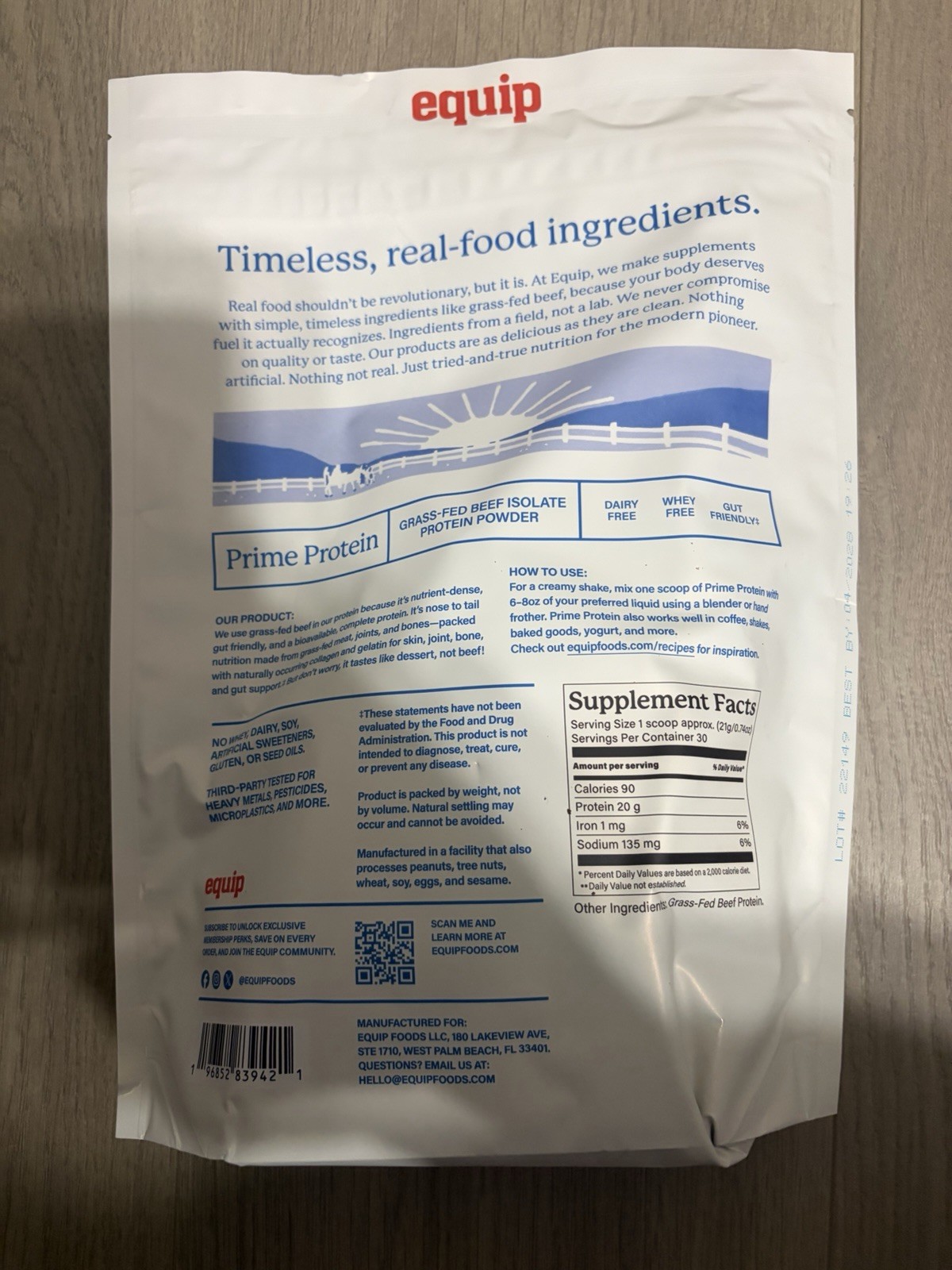 Equip Prime Protein Unflavored 1.4lbs
