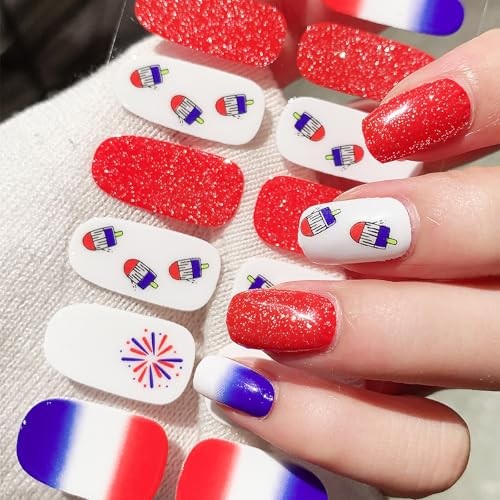Self-Adhesive Nail Stickers for July 4th – Independence Day – 6 Sheets