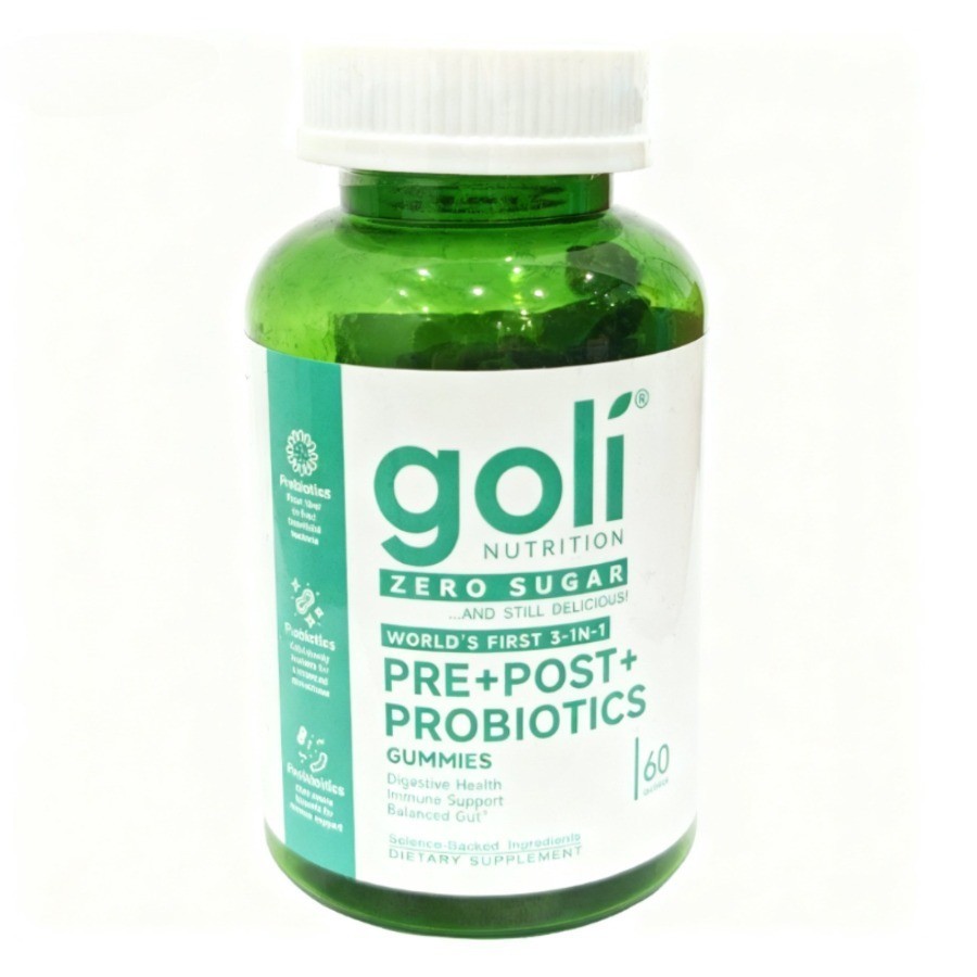 3 Pack Goli Zero Sugar 3-in-1 PRE+POST+Probiotics Gummies 60 Count++