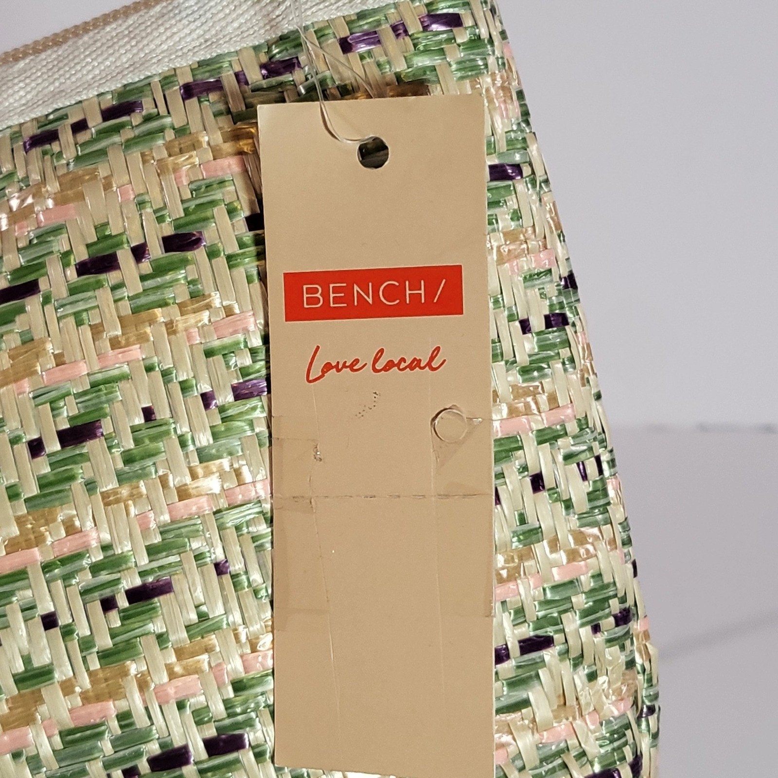 Bench Love Local Woven Abaca Makeup Bag Straw Cosmetic Pouch NWT Tag Error