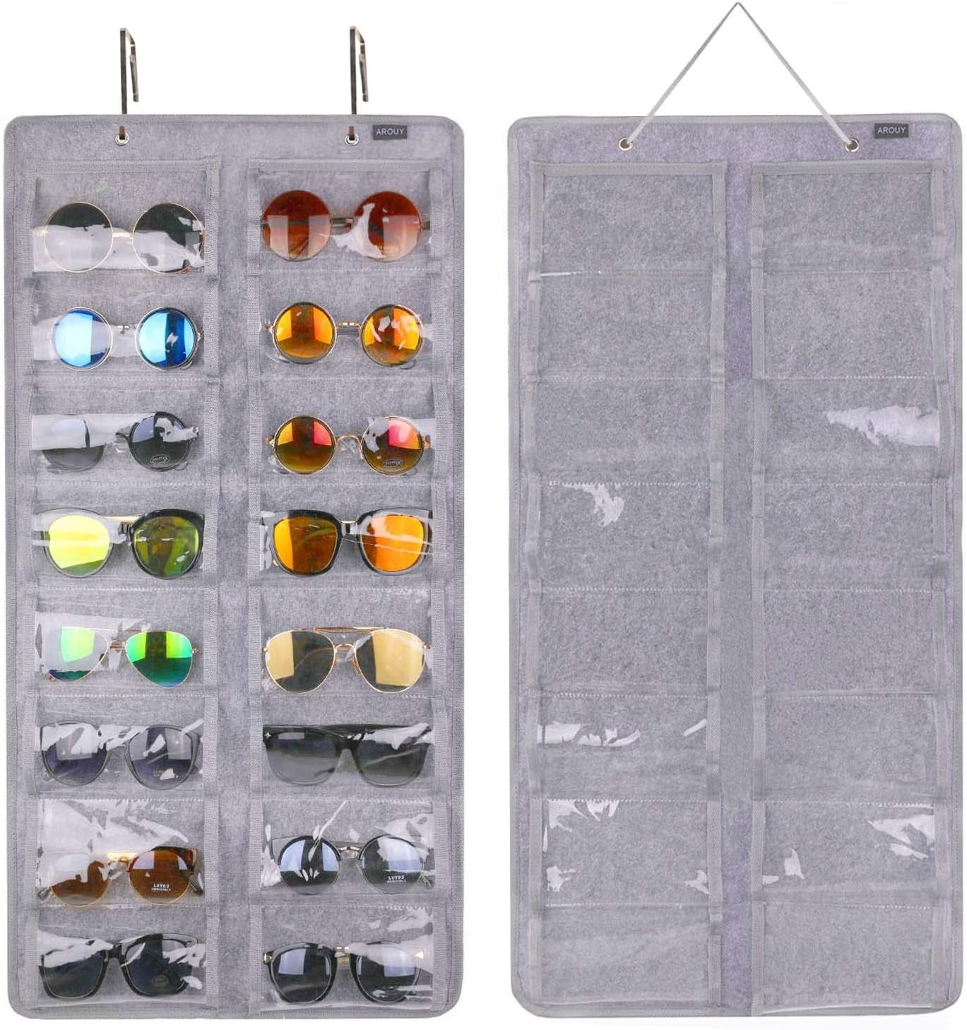Sunglasses Organizer Storage, Hanging Dust Proof Wall Pocket Glasses Organize…