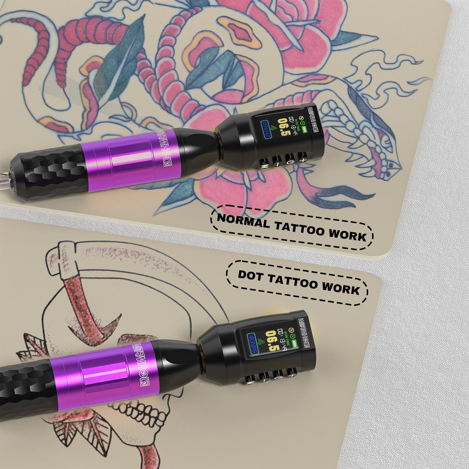 Wormhole Tattoo 1,800mAh Tattoo Battery Tattoo Gun Kit Wireless Tattoo Machin…