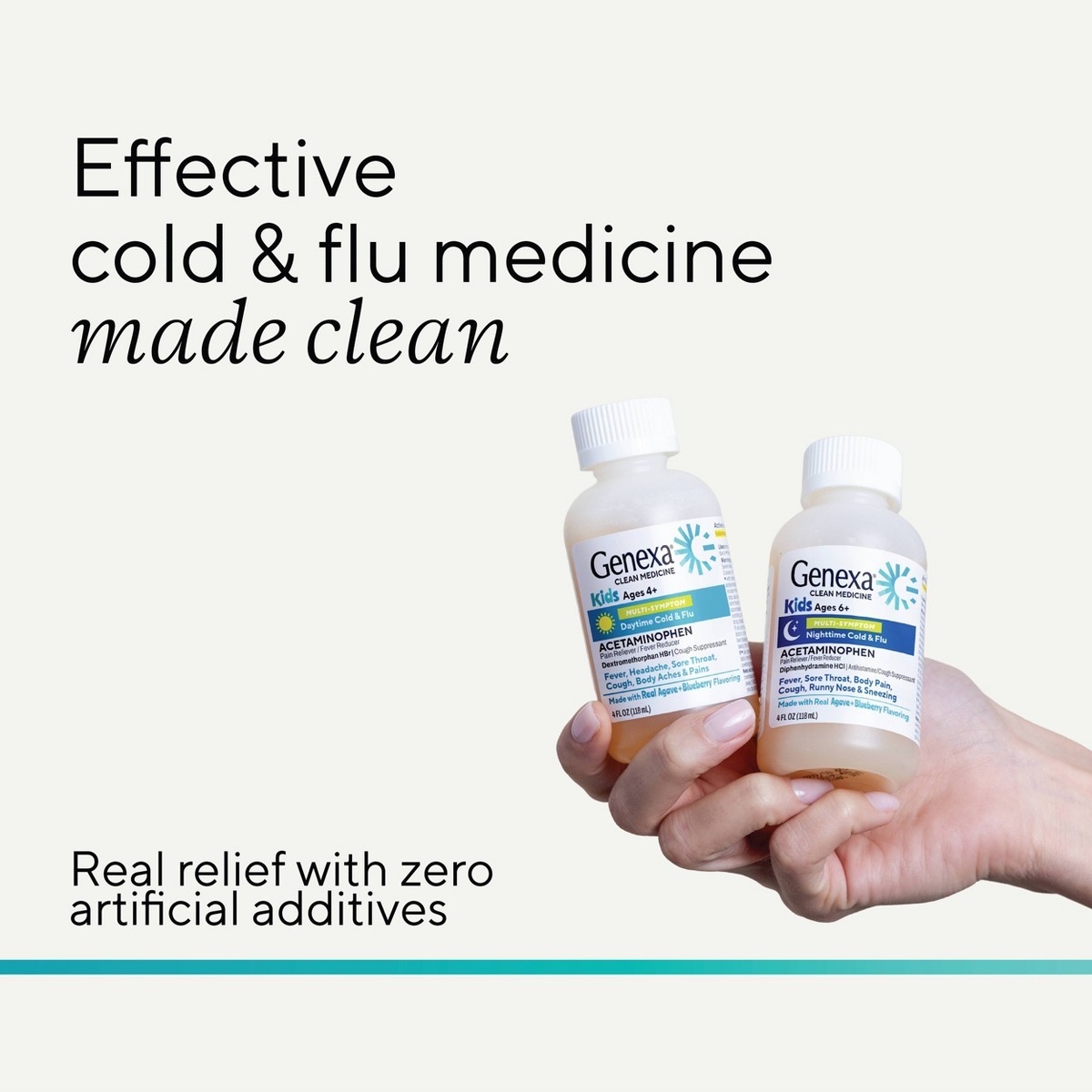 Genexa Kids’ Daytime & Nighttime Multi-Symptom Cold & Flu Syrup – 8oz/2ct