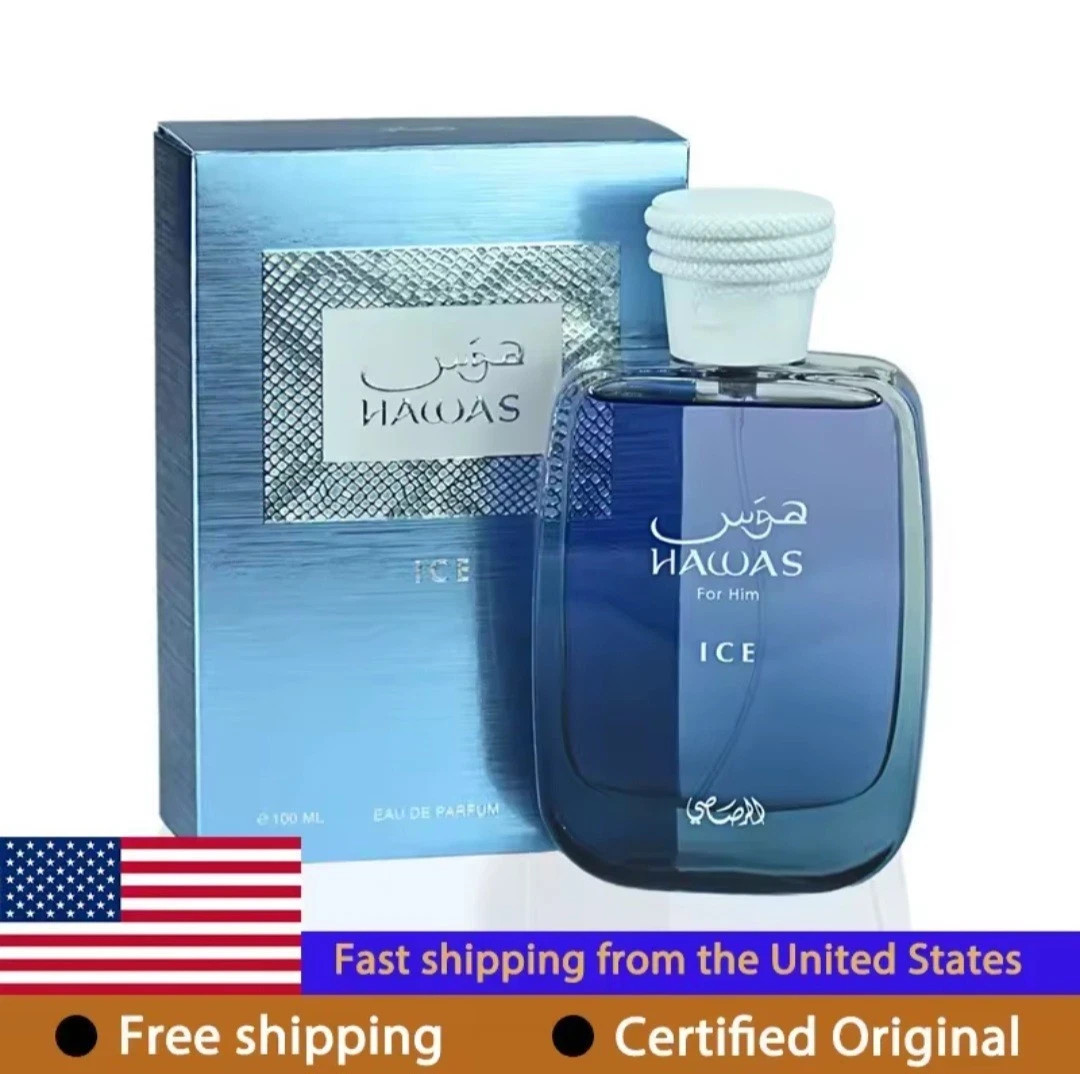 RASASI Hawas Men’s Ice Eau De Parfum 100ml (3.4oz) – Fragrance for Men