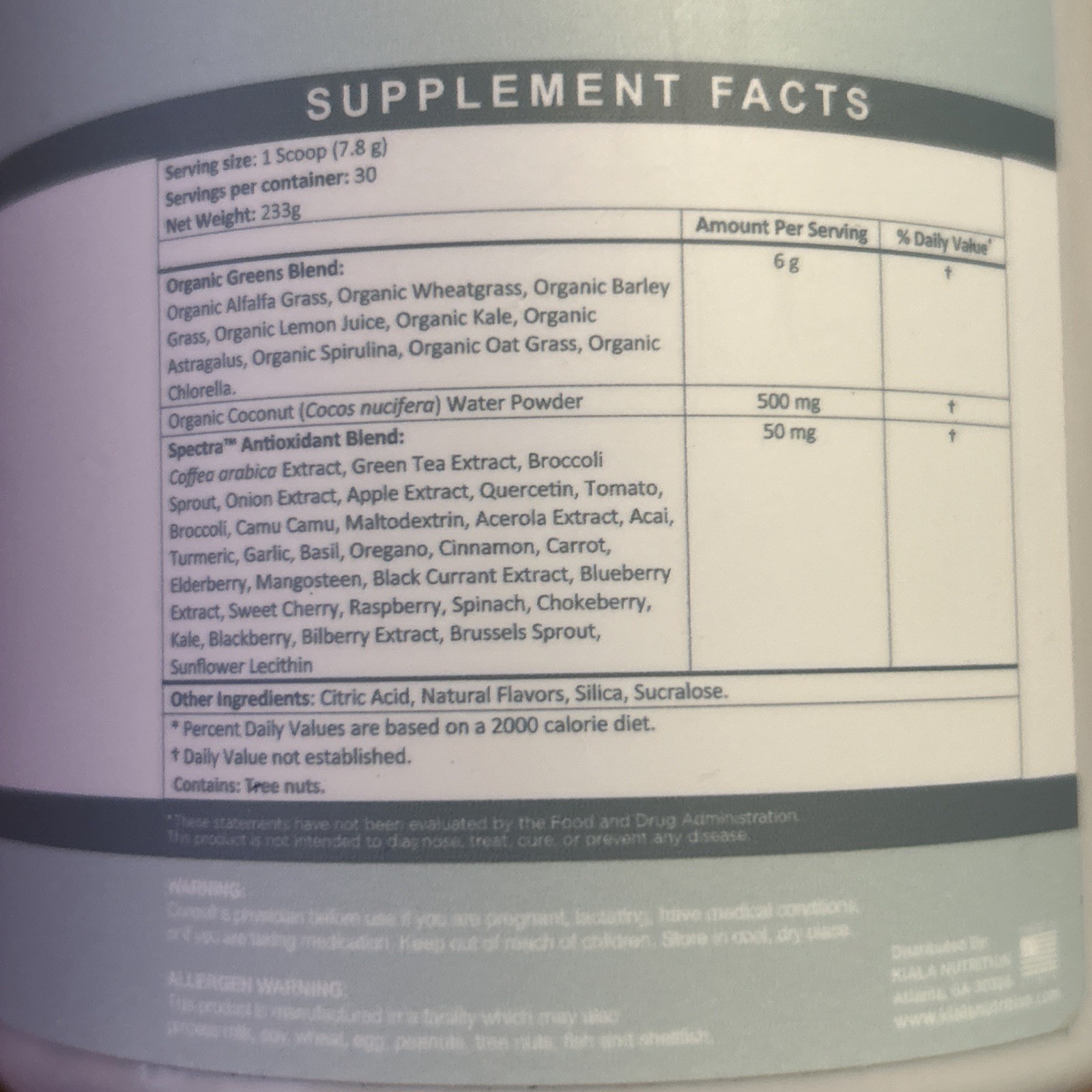 2 Tubs of Kiala Super Greens 8.2oz Powder – Lemon Drop – 09/2026