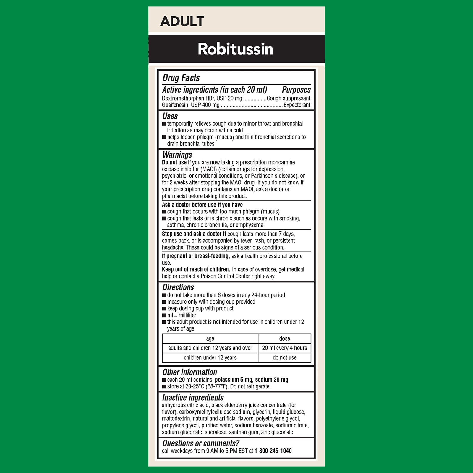 Robitussin Maximum Strength Elderberry Cough Plus Chest Congestion Dm Cough