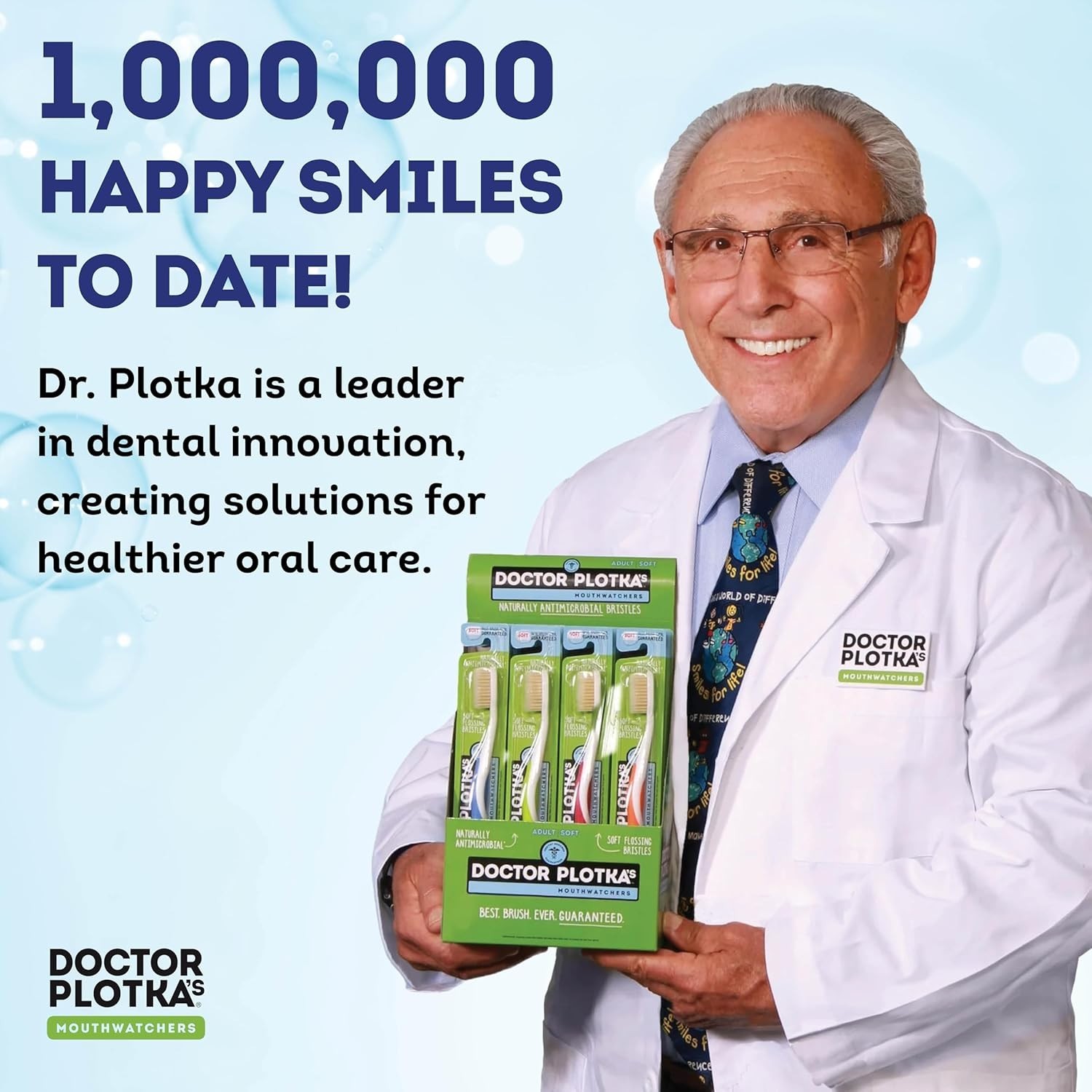 Cruelty-Free Dr. Plotka’s Soft Toothbrushes with Flossing Action – 4 Pack