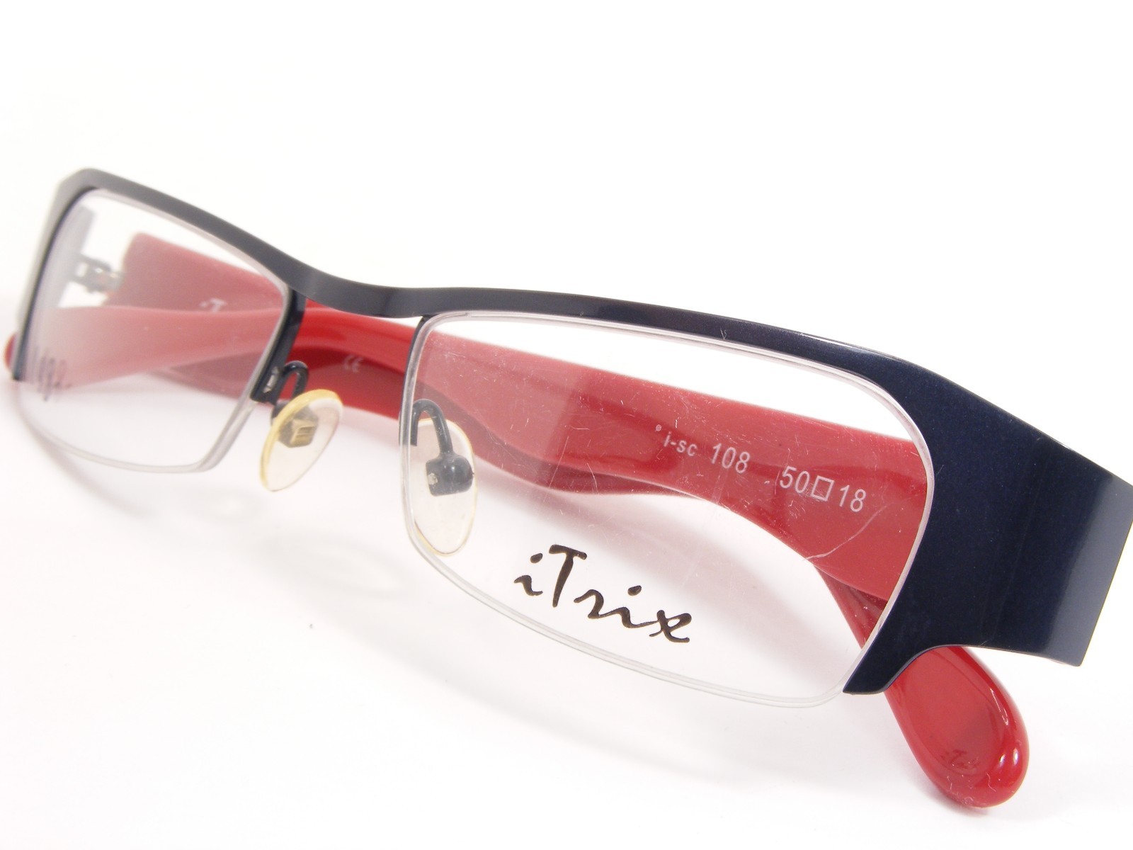 iTrix i-ac 108 82 Dark Blue /Red UNIQUE RARE EYEGLASSES FRAME 50-18-137 (NOTES)