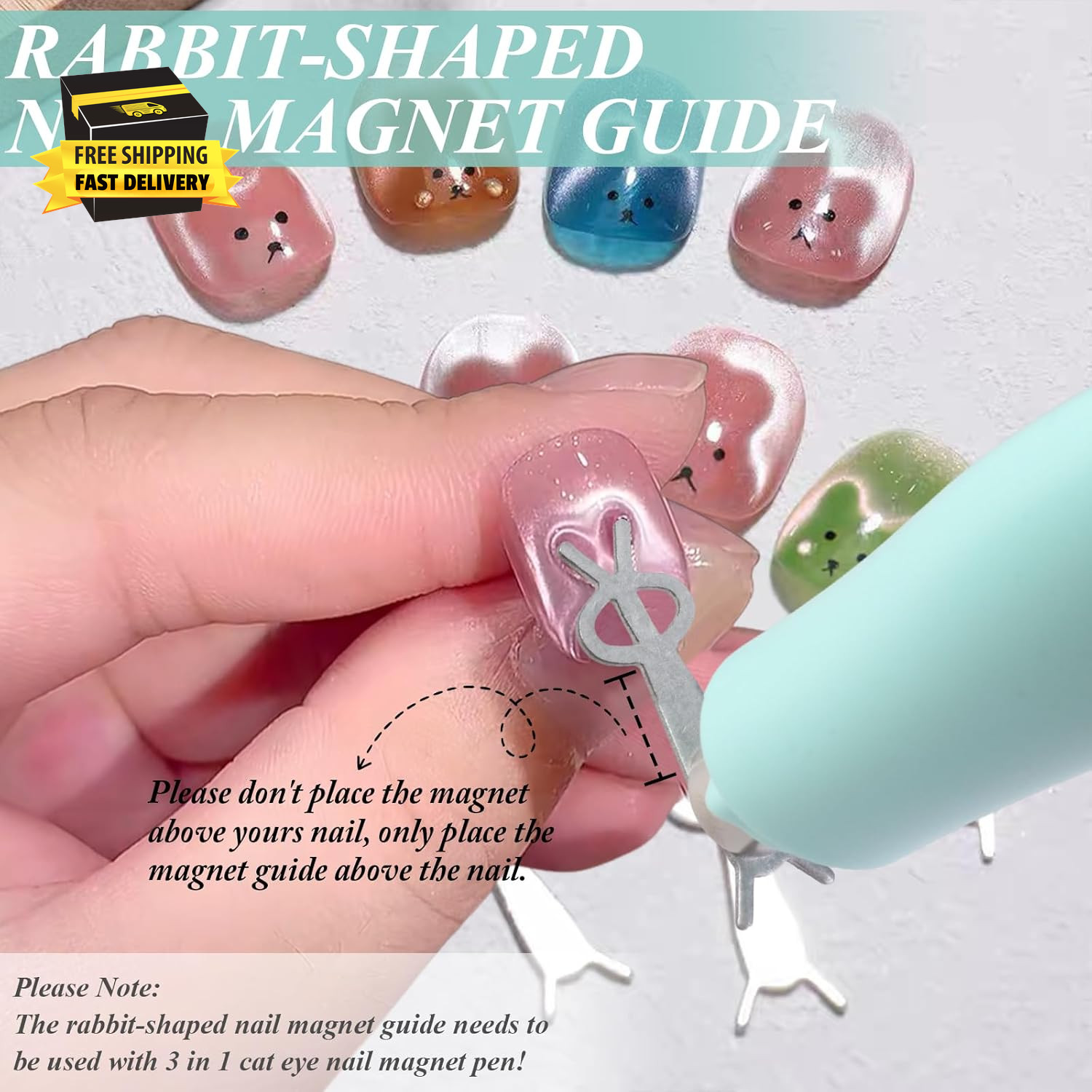 3 in 1 Heart Magnet for Cat Eye Gel Polish, Double-Head Flower Design Nail Magne
