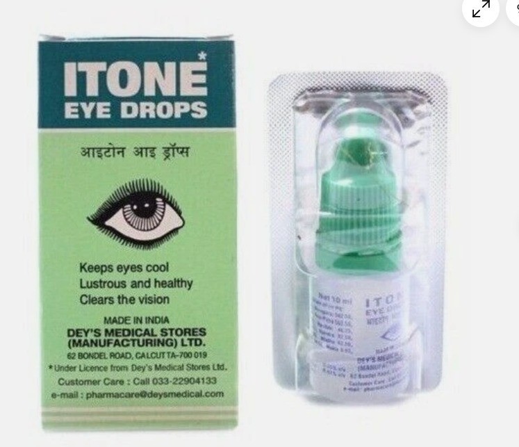 ITONE Eye Drops 10ml x8 Herbal Ayurvedic Cooling Eye Care Long Expiry