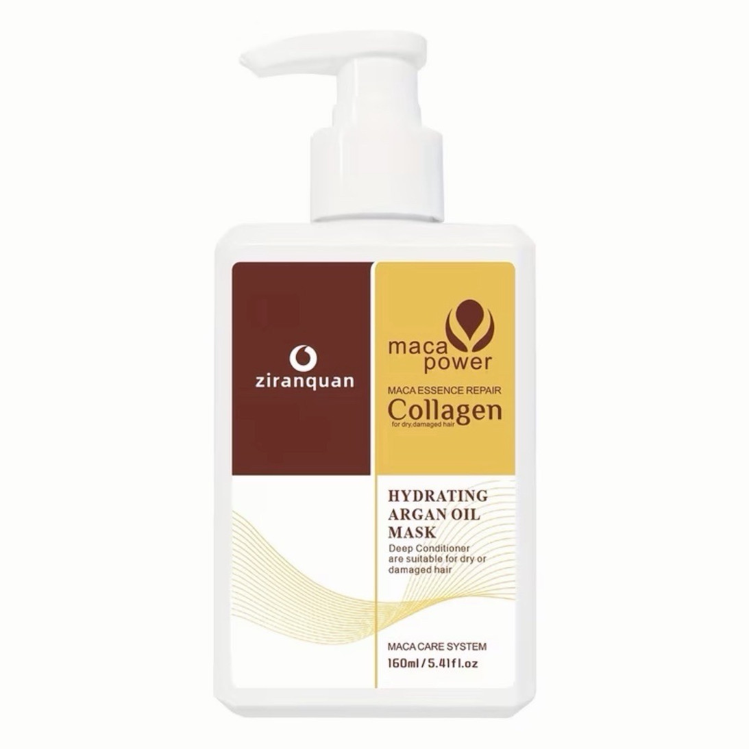 Ziranquan Maca Power Hair Mask, Hydrating Collagen Argan Oil, 5.41 fl oz
