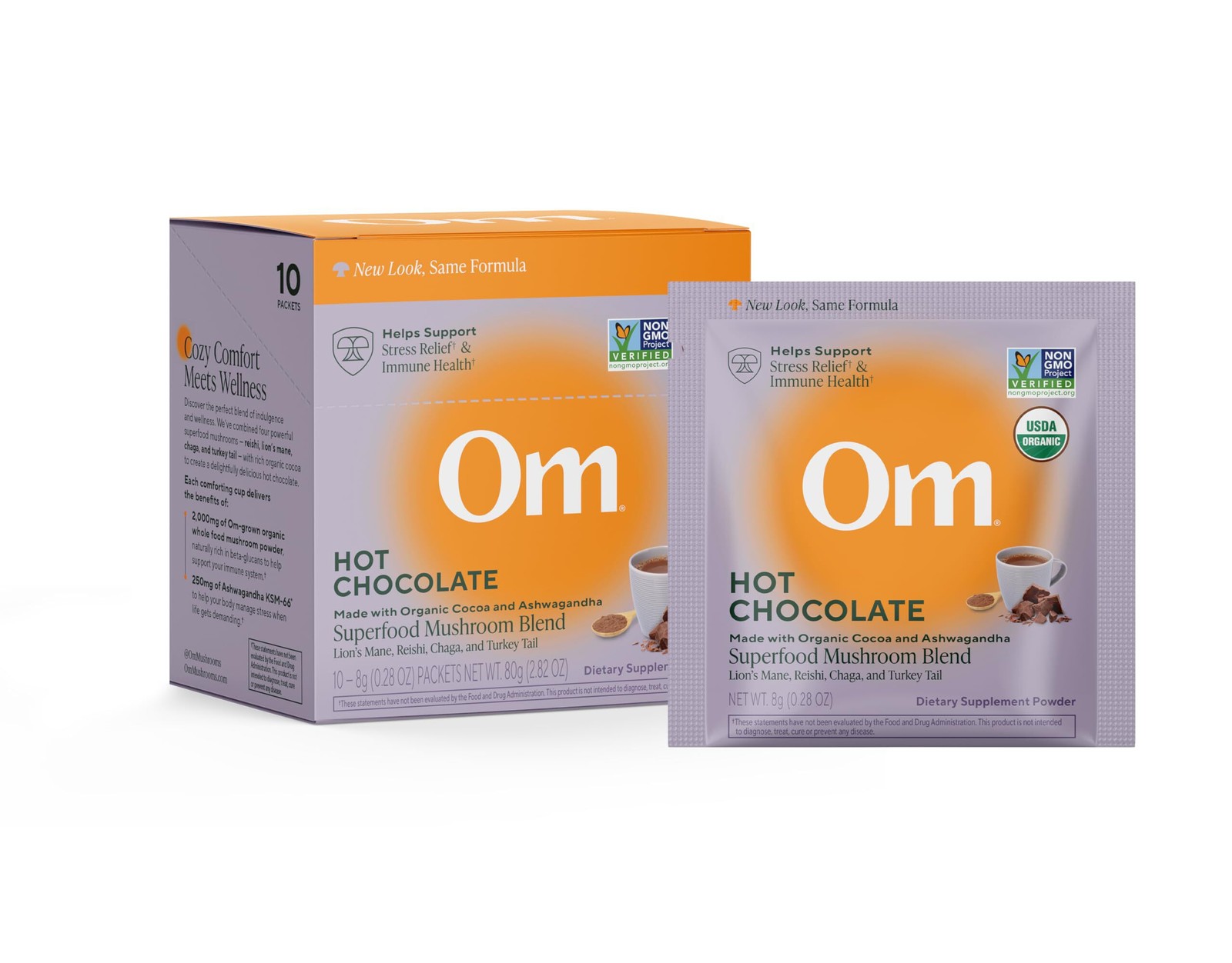 10/26 OM MUSHROOM SUPERFOOD Hot Chocolate Blend – Dutch Cocoa Mushroom Powder wi