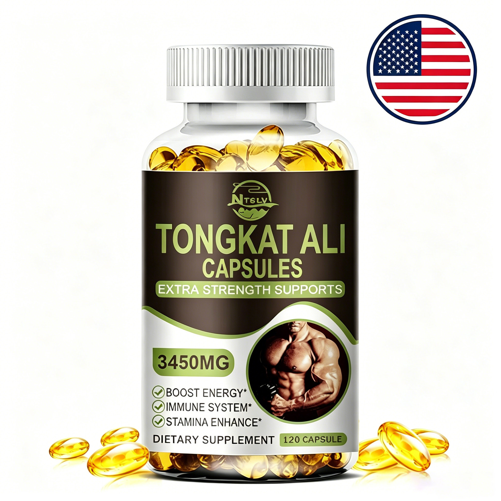 120 Male Enhancementt capsules， Support Herbal Energy Wellness Capsules