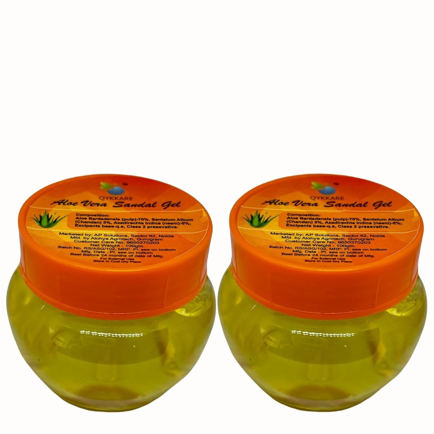 QYKKARE Aloe Vera Sandal Gel – 200gm (100gm X 2) FREE DELIVERY