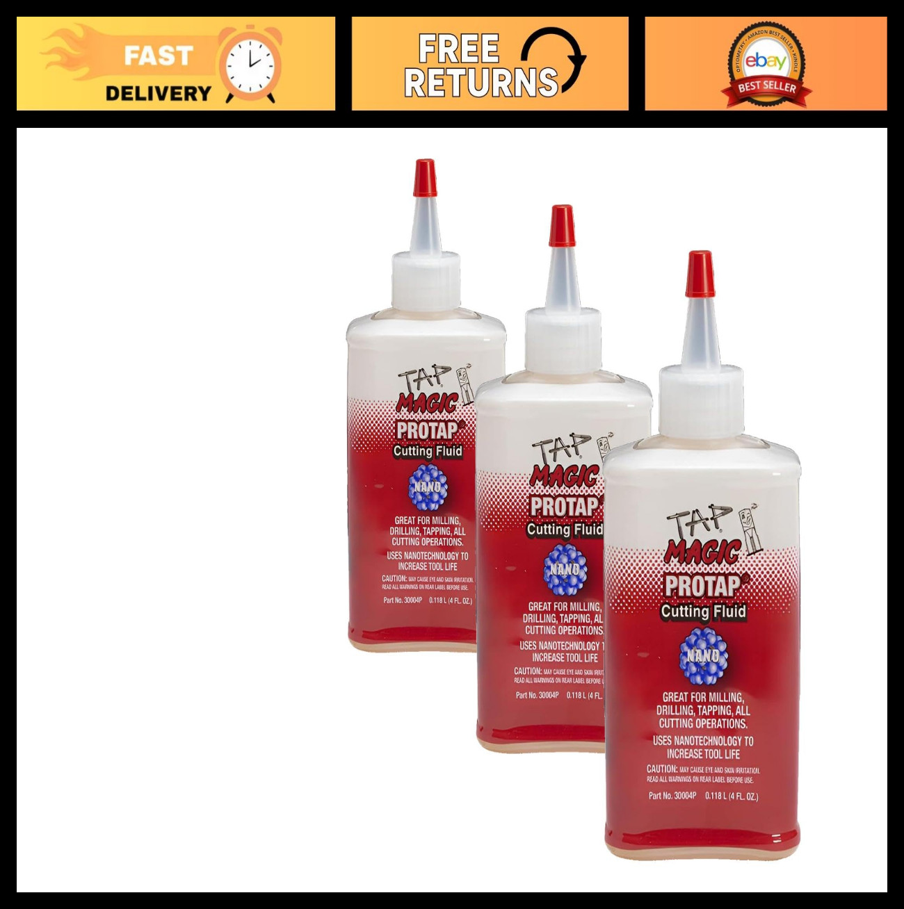 Cutting Fluid ProTap 4 oz – Pack of 3, High-Performance Lubricant for Metalworki