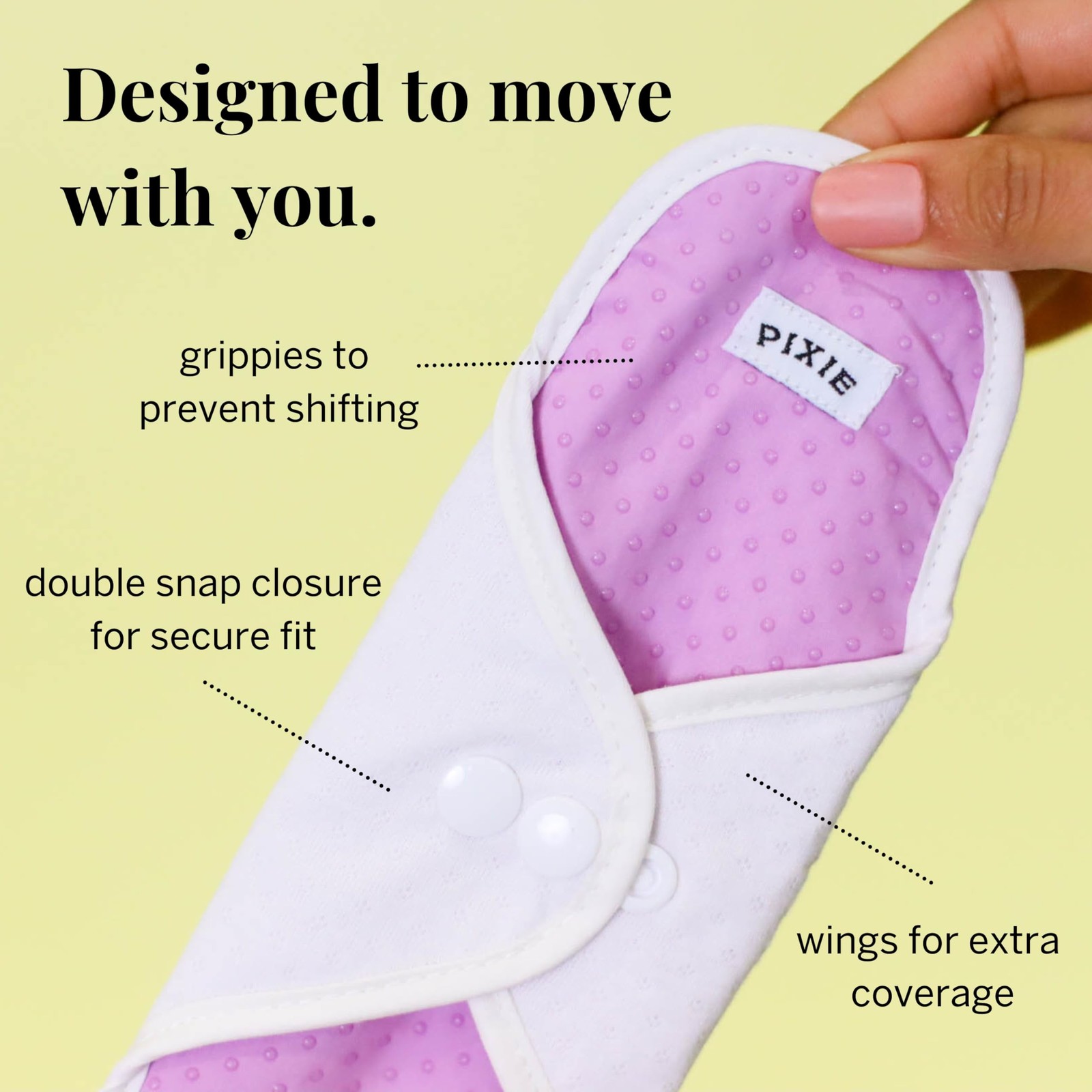 Pixie Cotton Cloth Pads for Feminine Care – 100% Organic Regular | 4-Pack