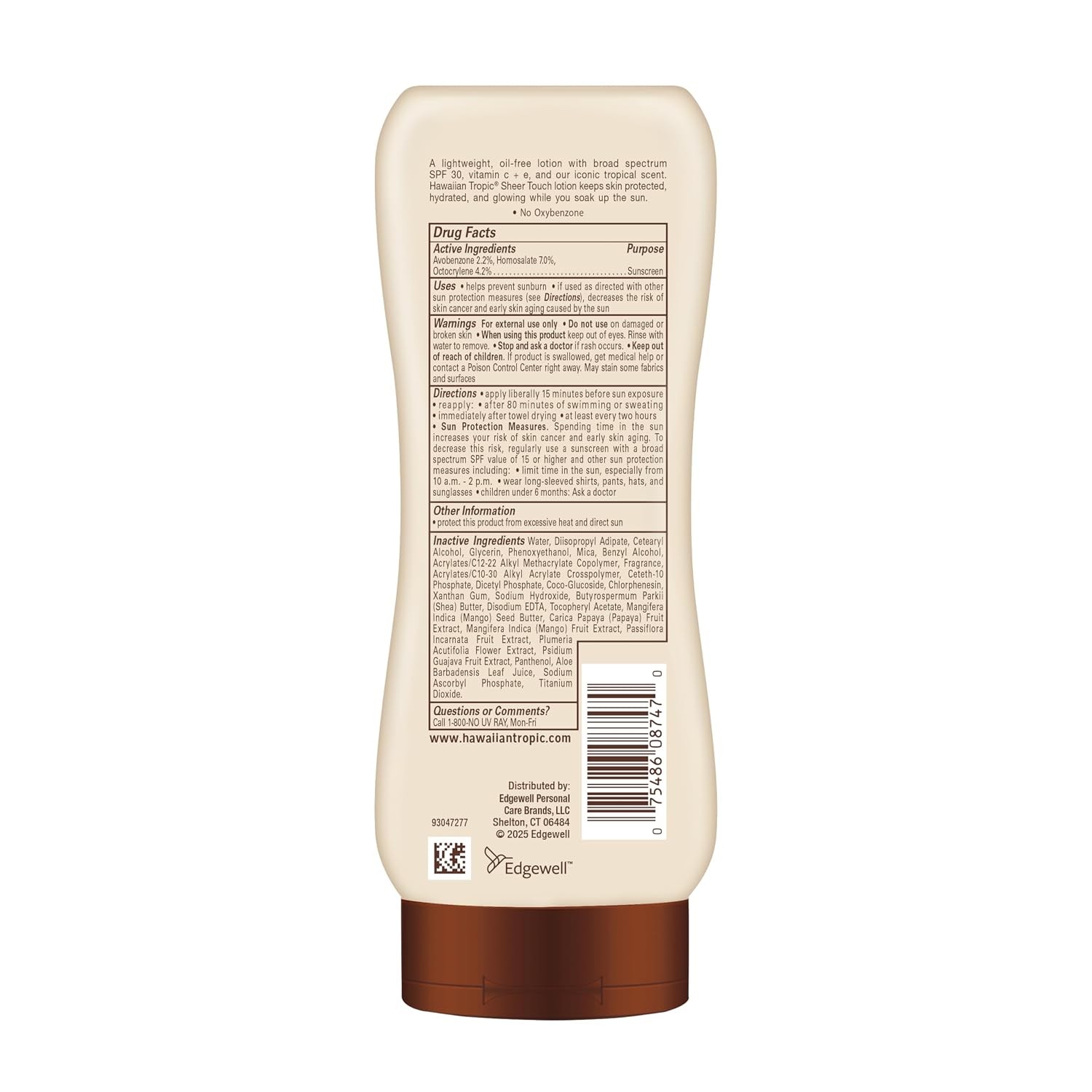 Hawaiian Tropic Sheer Touch Lotion Sunscreen, Moisturizing Broad-Spectrum Protec