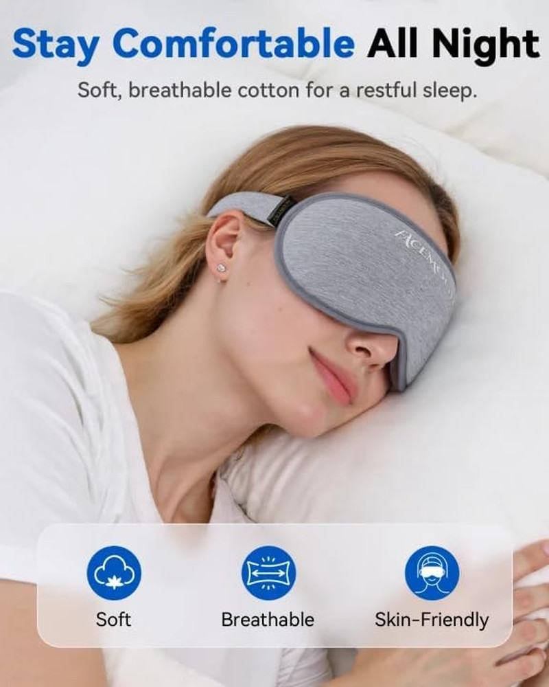 Weighted Eye Mask for Sleeping – 3D Blackout Sleep Mask for Women Men, Zero Eye
