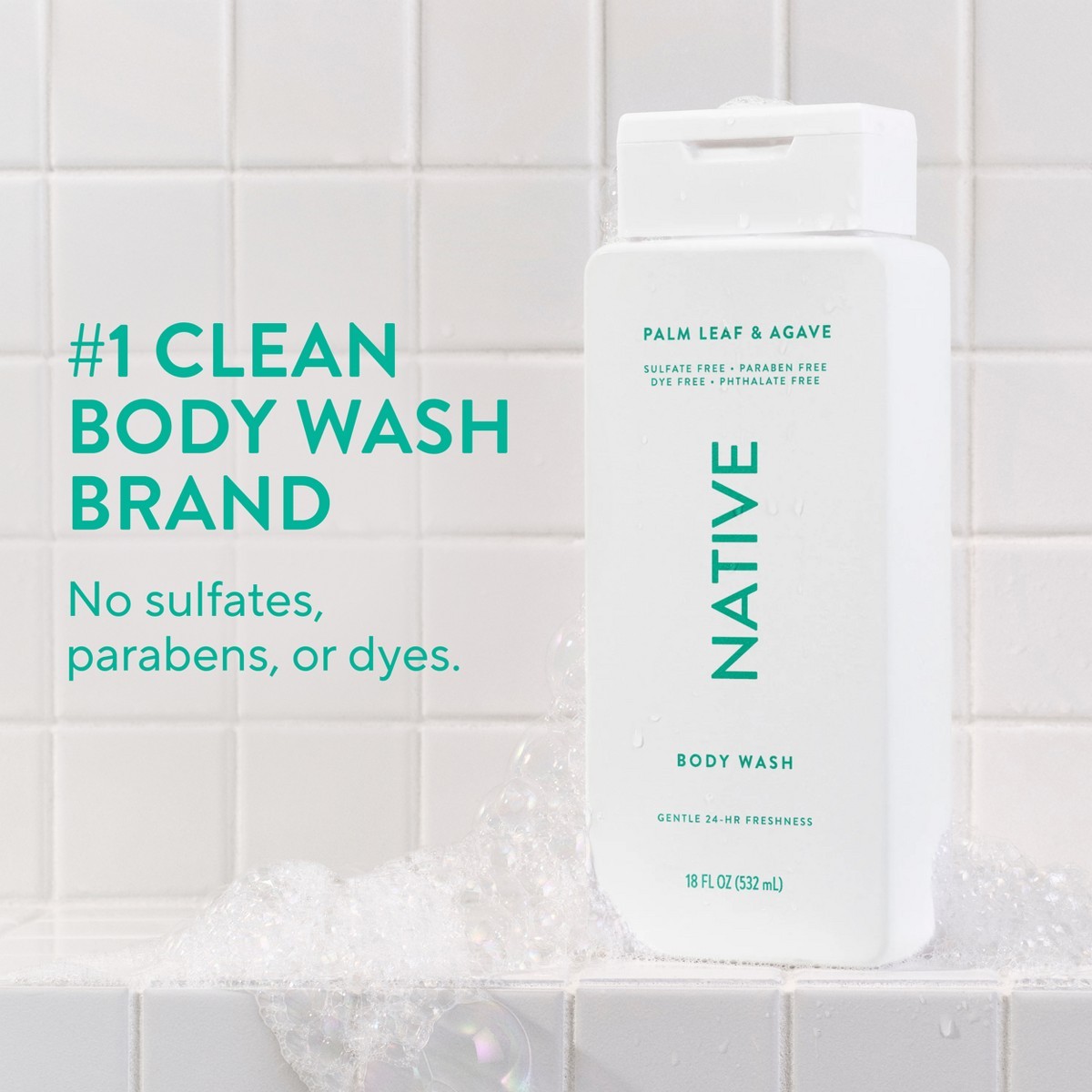 Native Body Wash for Men & Women – Sulfate Free – Palm Leaf & Agave – 18 fl oz