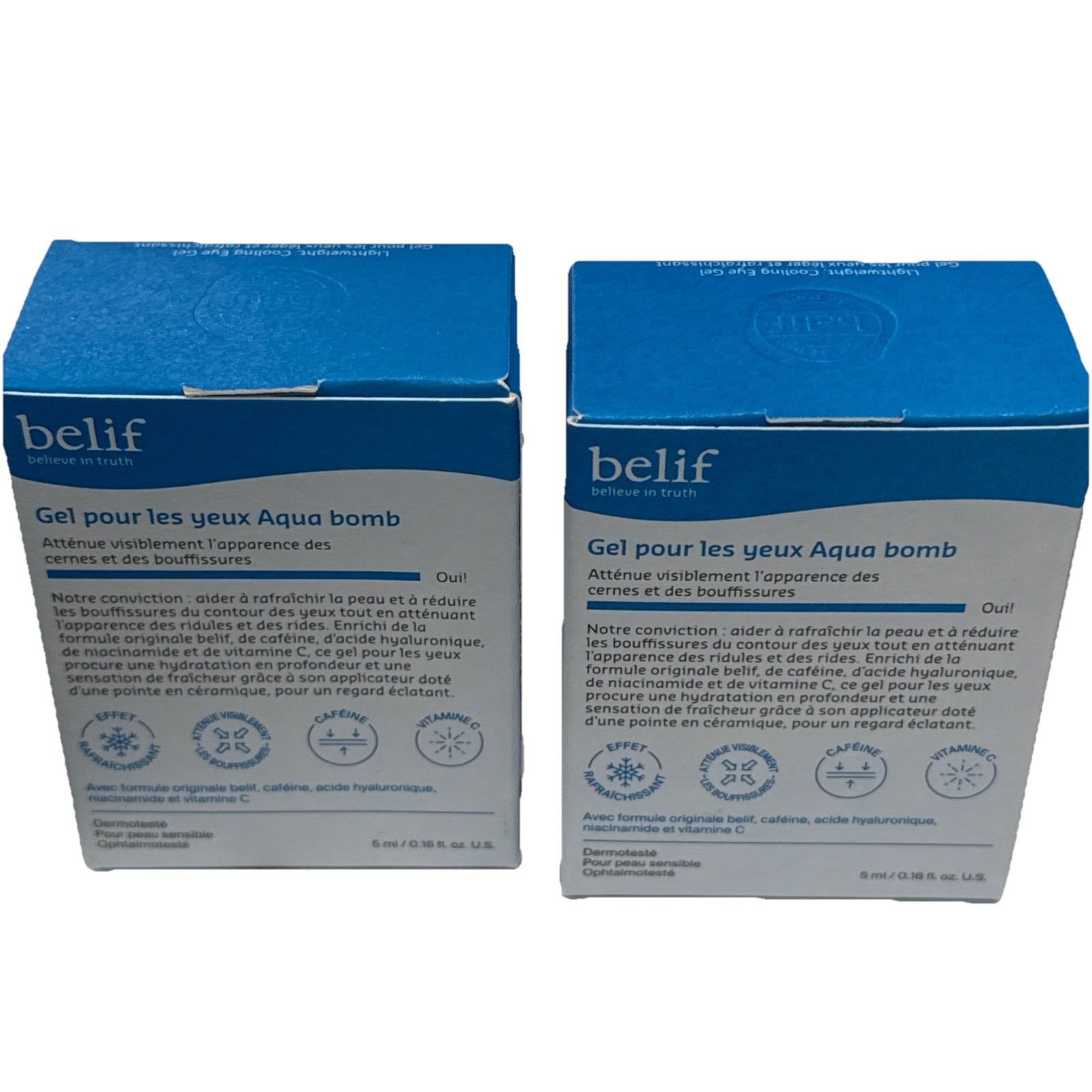 2x BELIF AQUA BOMB EYE GEL 0.16oz / 5ml ea NEW IN BOX