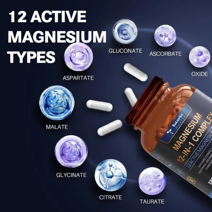 Magnesium 12-in-1 Complex 700mg – Sleep, Muscle & Heart Support – 60ct